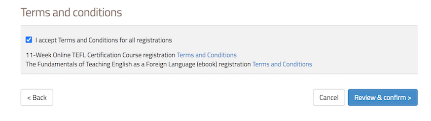 TEFL Course Enrollment - Terms & Conditions